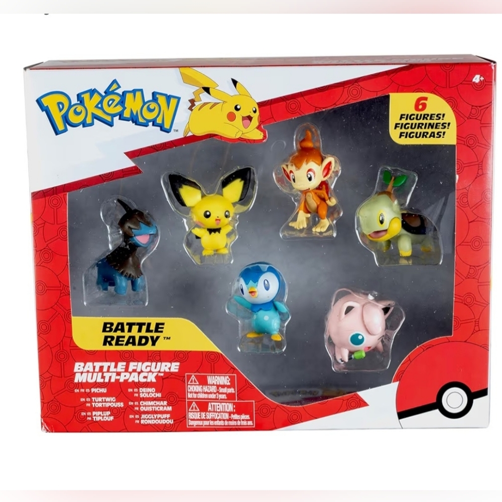 Pokémon Battle Figure Toy Set, 6 Pieces - 2" New